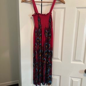 Peacock-pattern Summer Dress
